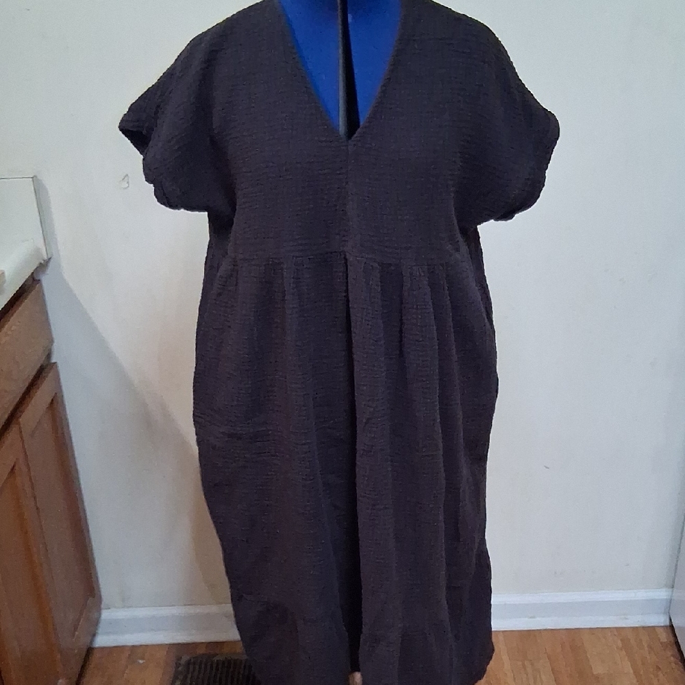 Carly Jean Los Angeles Black Cotton Guaze Dress